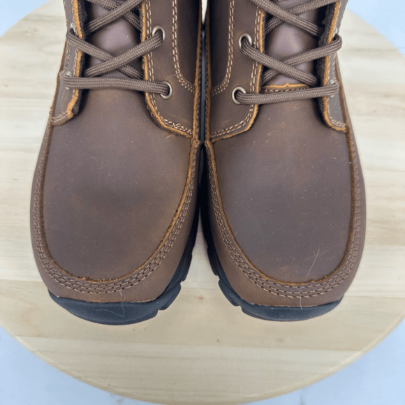 Lands End Mens 8.5D Leather All Weather Boots Brown Insulated Fleece Outdoor main image 10